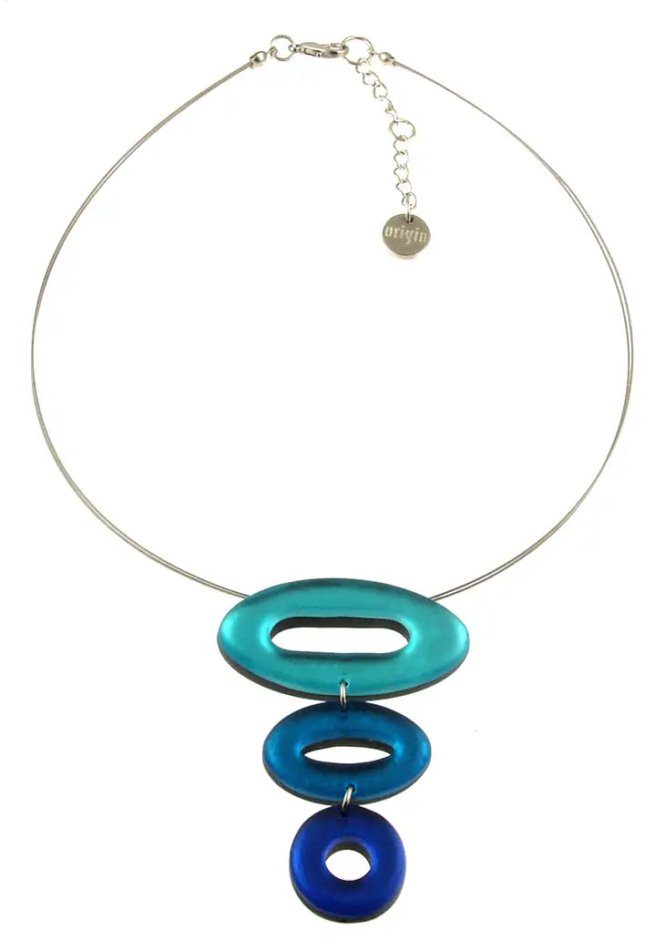 Origin Hollow Ovals 3Drop Necklace Style540