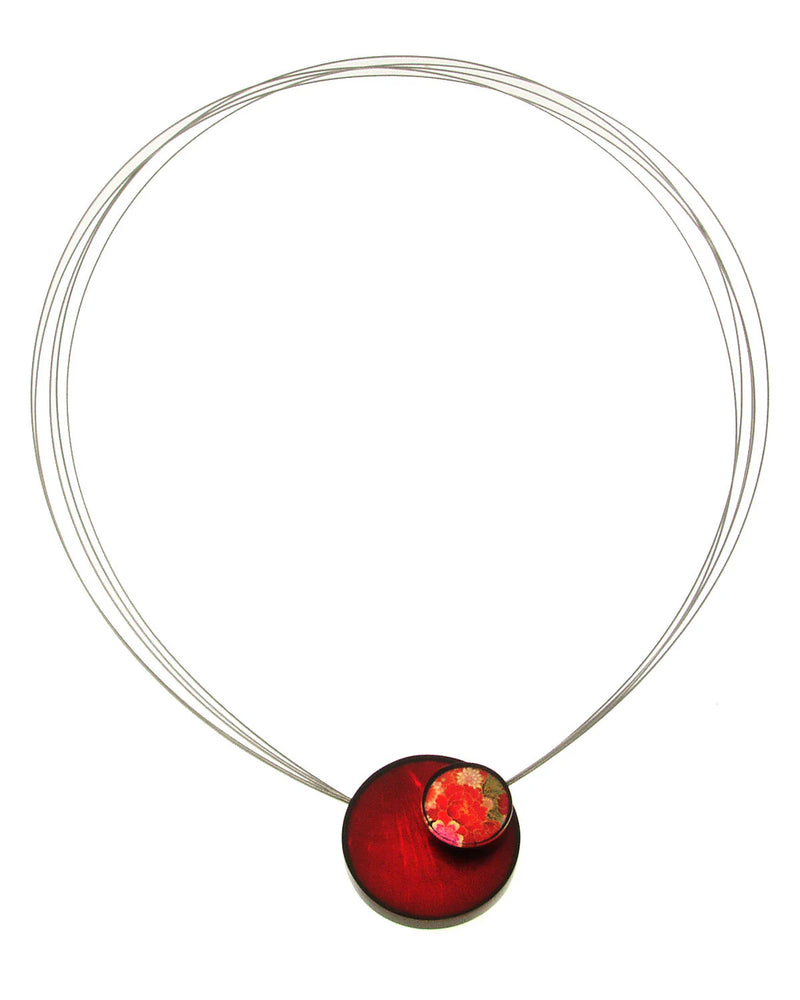 Origin Kimono Magnetic Pendant Necklace 110-1 F24 RED