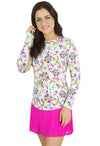 IBKUL Estela Print Long Sleeve Crew Neck Style 12484