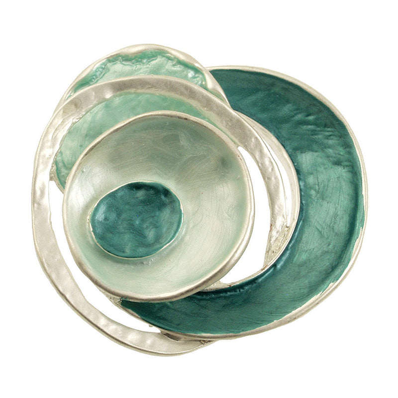 Origin Magnetic Layered Brooch 1263-3 Aqua Green Combo F24