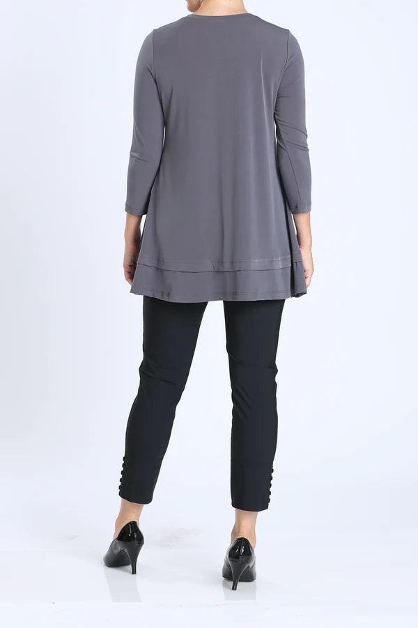 IC Collection Bottom Tuck Detailed Long Tunic Style 1484T