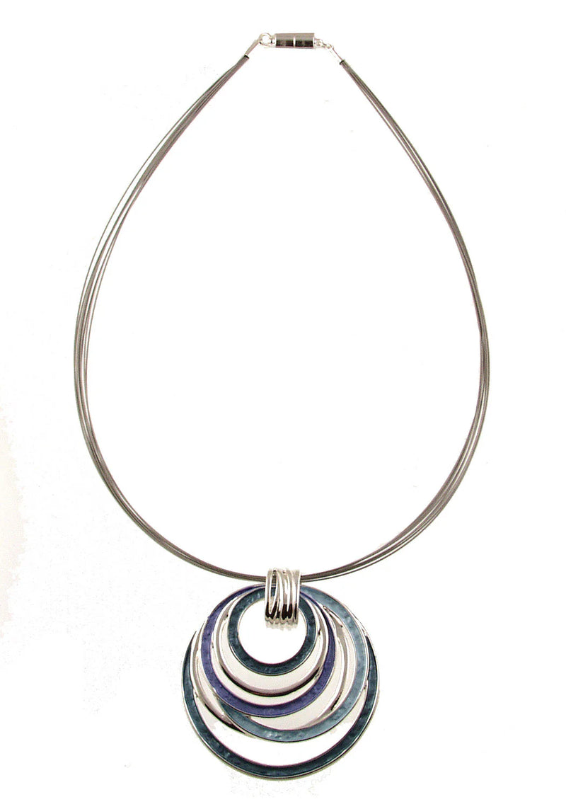 Origin N-S.Silver Circles Pendant Necklace 197 197-2 F24