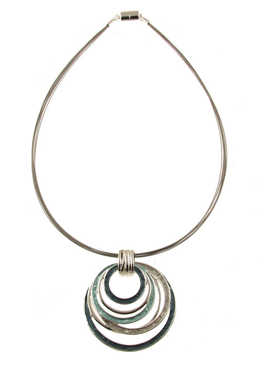 Origin N-S.Silver Circles Pendant Necklace 197 197-2 F24