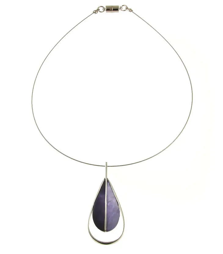 Origin 2Tone Teardrop Pendant Necklace Style 2238