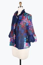 Damee Rainbow Squares Ruffle Jacket 2393-MLT