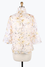 Damee  Floral Embroidery Peplum Mesh Jacket 2396-GOLD F24