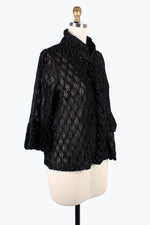 Damee Sparking Ogee Ruffle Jacket Black 2397-BLK F24