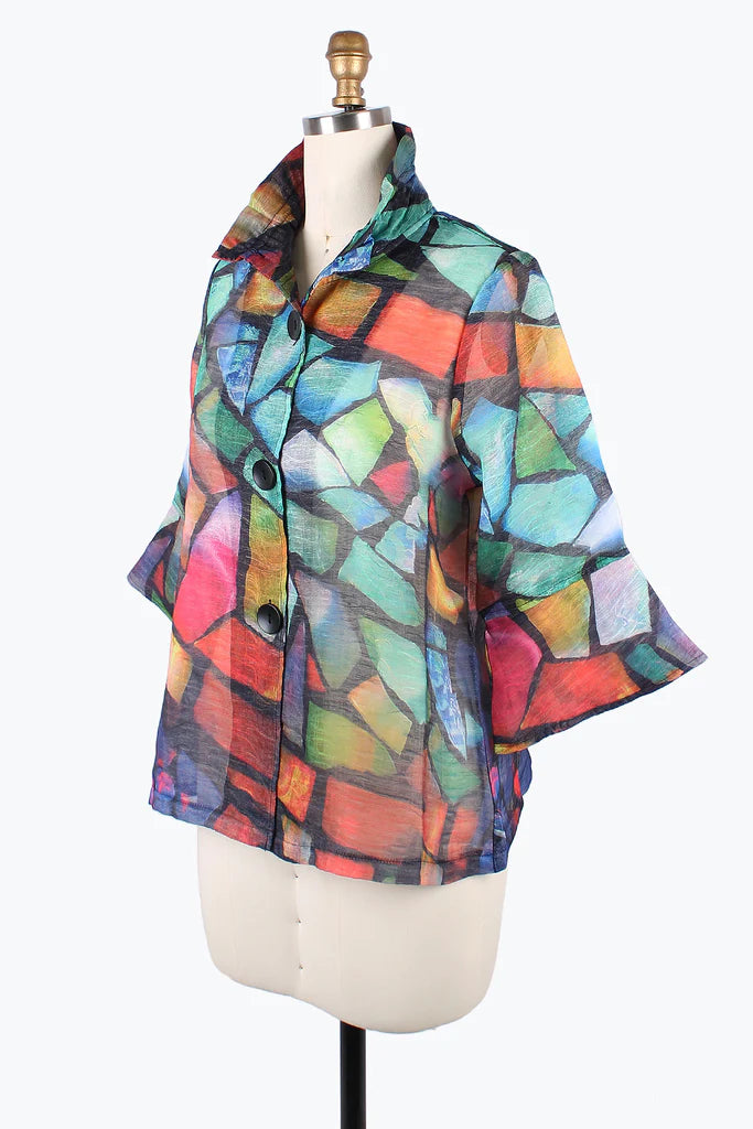 Damee Rainbow Glass Double Organza Jacket 2400-MLT