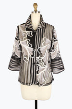 Damee 2407-SLV FLOWERS & STRIPES SOUTACHE JKT F24