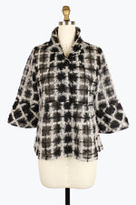 Damee 2410- BLK F24 Mixed Animal Print Organza Jacket