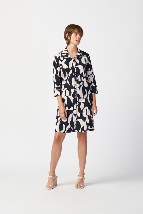 Joseph Ribkoff Abstract Print Poplin Trapeze Dress 241000