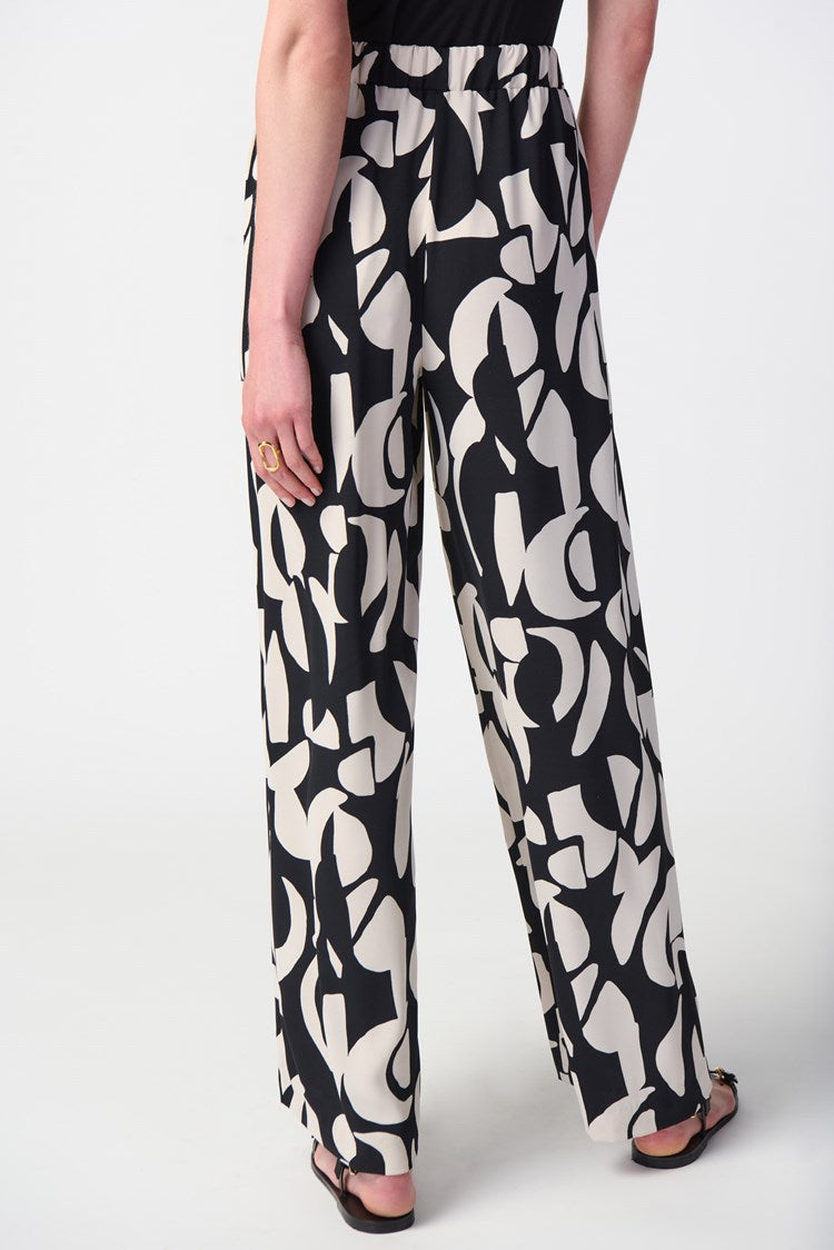 Joseph Ribkoff Abstract Print Woven Wide-Leg Pants 241097