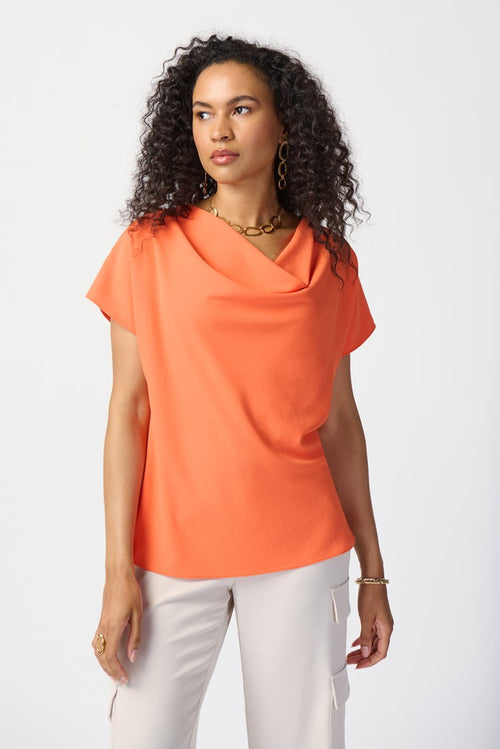 Joseph Ribkoff Woven Cowl Neck Top 241099