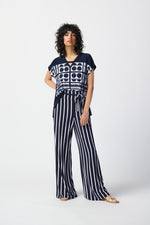 Joseph Ribkoff Striped Silky Knit Wide-Leg Pants 241135