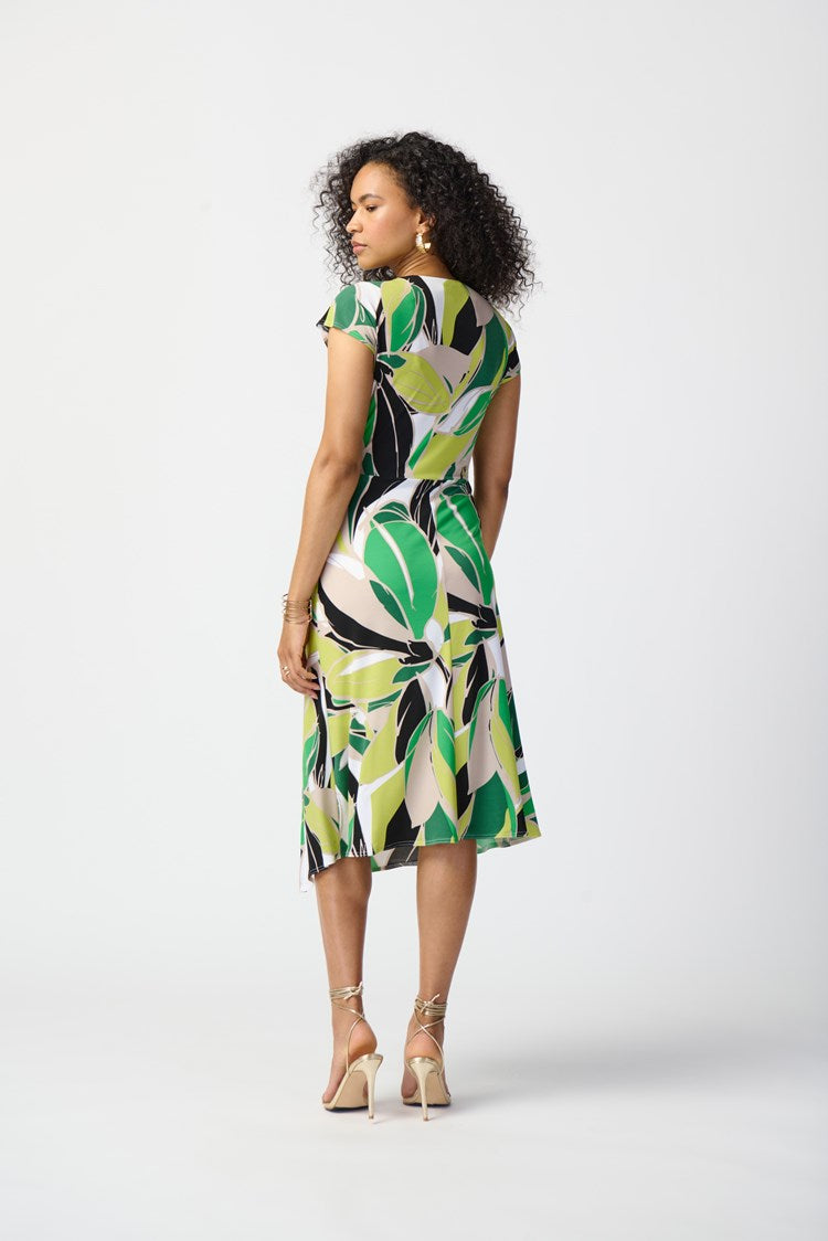 Joseph Ribkoff Tropical Print Silky Knit Dress 241201