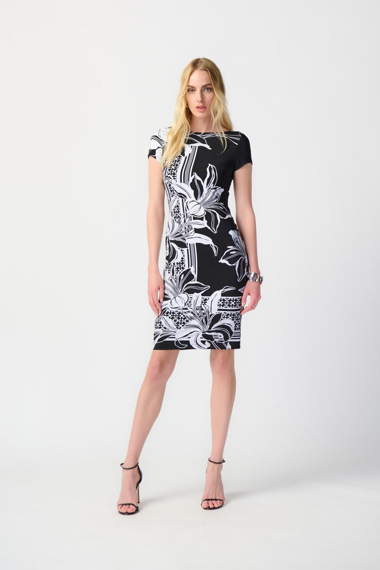 Joseph Ribkoff Floral Print Silky Knit Sheath Dress 241284