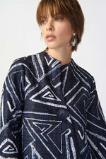 Joseph Ribkoff Geometric Print Woven Jacquard Swing Jacket 241291