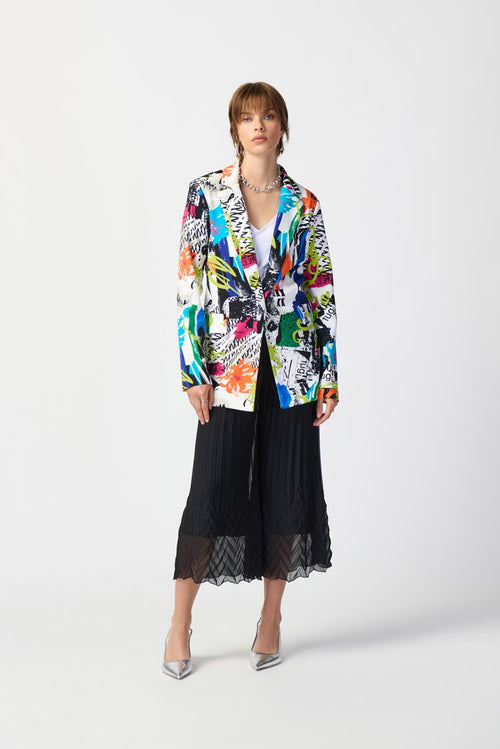 Joseph Ribkoff Abstract Print Silky Knit Blazer 241302