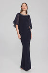 Joseph Ribkoff Silky Knit and Chiffon Trumpet Gown 241717 S24