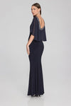 Joseph Ribkoff Silky Knit and Chiffon Trumpet Gown 241717 S24