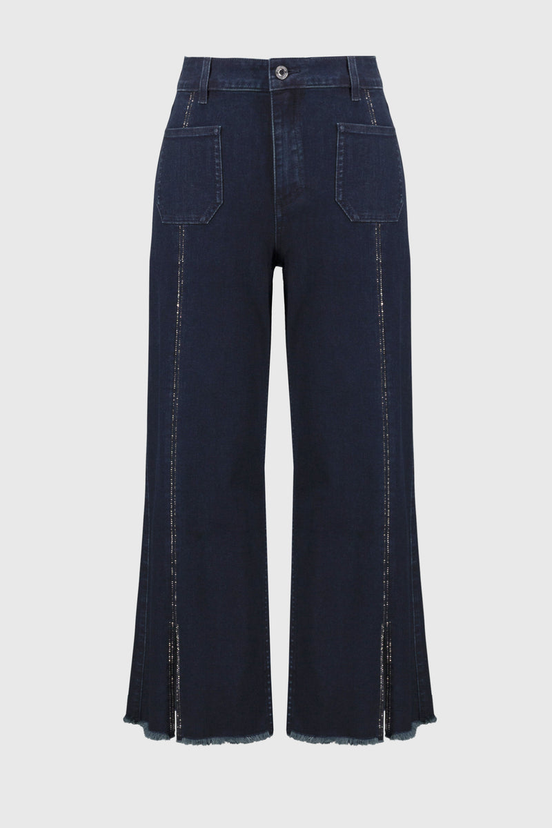 Joseph Ribkoff Culotte Jeans With Embellished Front Seam - 241903S25 - S25