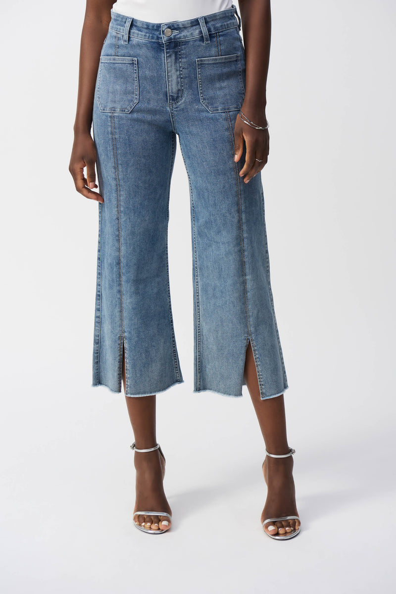 Joseph Ribkoff Culotte Jeans With Embellished Front Seam - 241903S25 - S25