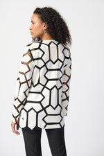 Joseph Ribkoff Laser-Cut Leatherette on Mesh Jacket 241905