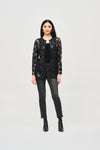 Joseph Ribkoff Laser-Cut Leatherette on Mesh Jacket 241905S25