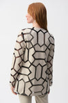 Joseph Ribkoff Laser-Cut Leatherette on Mesh Jacket 241905S25