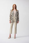 Joseph Ribkoff Laser-Cut Leatherette on Mesh Jacket 241905S25