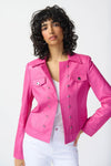 Joseph Ribkoff Foiled Suede Jacket With Metal Trims 241911S24