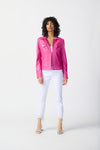 Joseph Ribkoff Foiled Suede Jacket With Metal Trims 241911S24