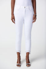 Joseph Ribkoff Cropped Jeans with Frayed Hem 241921