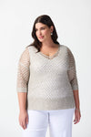 Joseph Ribkoff Open Stitch Sweater with Sequins 241922