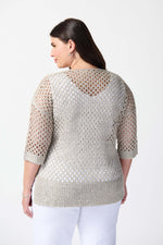 Joseph Ribkoff Open Stitch Sweater with Sequins 241922