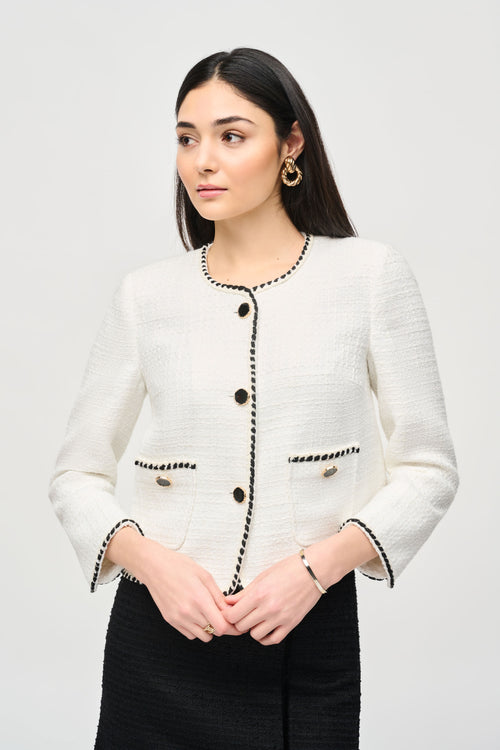 Joseph Ribkoff Bouclé Jacket With Contrast Trim 243911