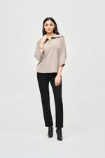 Jacquard Zipped Collar Sweater 243954S25