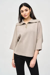 Jacquard Zipped Collar Sweater 243954S25