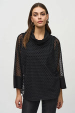 Joseph Ribkoff Dot Mesh And Silky Knit Layered Tunic 244178