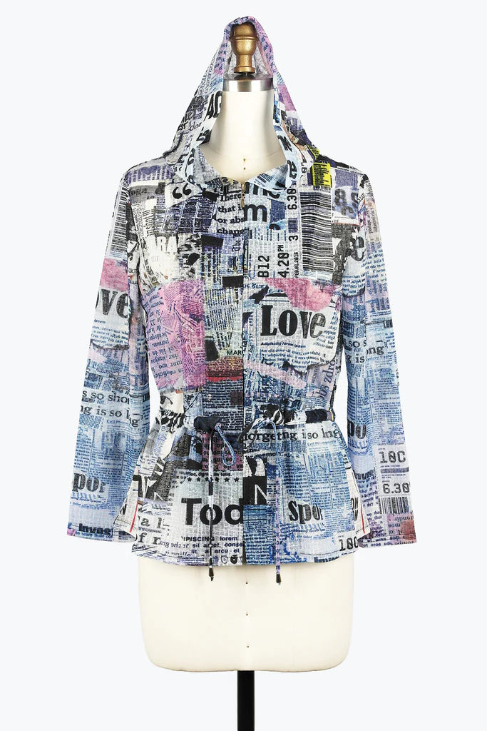 Damee 2443-LU S25Newspaper Hooded Utility  Jacket