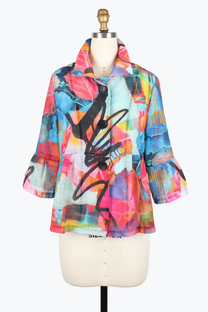 Damee 2557-MLT S25 Watercolor Peplm Jacket