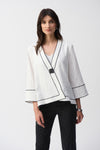 Joseph Ribkoff Jacquard Woven Swing Jacket - White & Black - 251090 - S25