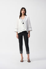 Joseph Ribkoff Jacquard Woven Swing Jacket - White & Black - 251090 - S25