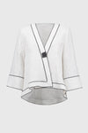 Joseph Ribkoff Jacquard Woven Swing Jacket - White & Black - 251090 - S25