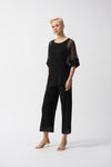 Joseph Ribkoff Silky Knit Culotte Pants With Mesh Detail 251187