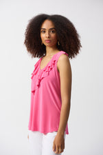 Joseph Ribkoff | Silky Knit Sleeveless Tunic with Ruffles 251287 - S25