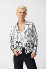 Joseph Ribkoff Faux Suede Floral Print Jacket 251910