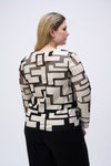 Joseph Ribkoff Mesh & Leatherette Fitted Jacket 251932 - S25