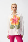 Joseph Ribkoff Embroidered Flower Cotton Shirt 251938 S25