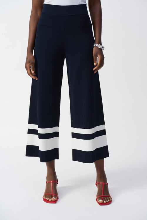 Joseph Ribkoff Placement Stripe Sweater Knit Culotte - 251945 - S25